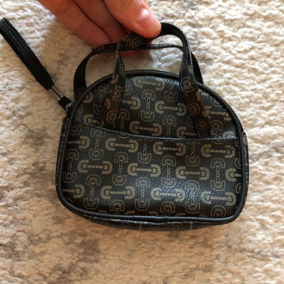 Beige & black leather “nails & screws” coin purse - Picture 4 of 6